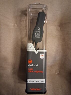 Ventev dashport 2 USB-A + Lighting For iPhone/ iPad /iPod 3.4A 17W NIB